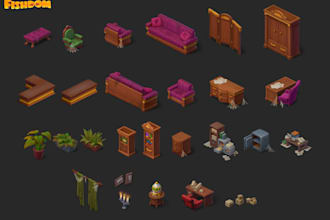 create 2d game art, assets and backgrounds for casual games