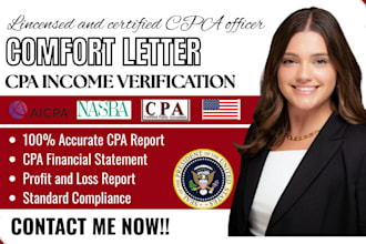do US CPA comfort mortgage financial statement self employment profit and loss