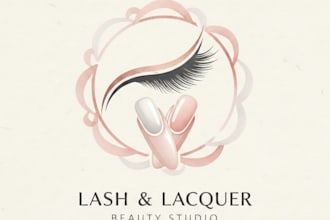 design a glamorous nails and eyelash logo for your beauty brand