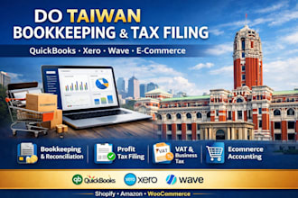 do taiwan bookkeeping, tax filing in quickbooks, xero, wave for ecommerce