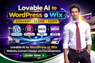 convert hostinger durable lovable wix ai to wordpress elementor or wix