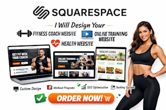 design fitness coach online training pilates studio booking squarespace website