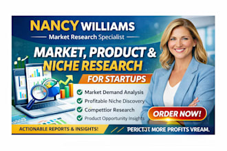 do detailed market research, product research and niche analysis for startups