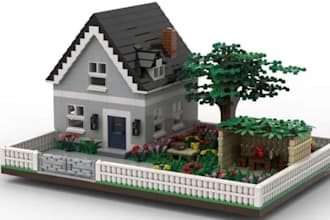 do 3d lego design, lego moc building, lego house, vehicle model with instruction