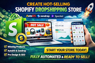 create high converting shopify ecwid dropshipping store with winning products