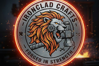design a strong steel brand logo for your business