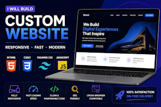 build a custom responsive website using HTML CSS tailwind and javascript
