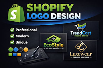 design a professional logo for your shopify, ecommerce, dropshipping store