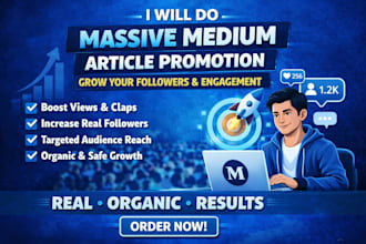 help increase your medium followers and promote  medium profile