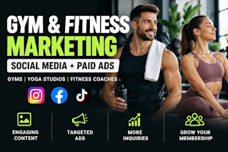 manage gym fitness social media marketing and ads for yoga studios and gyms