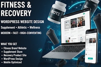 design fitness recovery and supplement brand website using wordpress