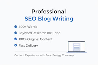 write SEO optimized blog articles for your website