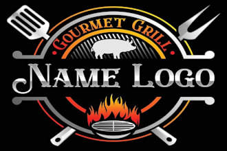 design for restaurants, fast food, BBQ and food logo