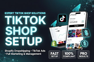 setup tiktok shop, shopify dropshipping marketing tiktok ads, youtube promotion