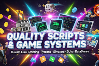 create quality roblox scripts and game systems for your roblox game
