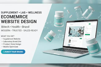 design supplement laboratory and wellness brand website with ecommerce