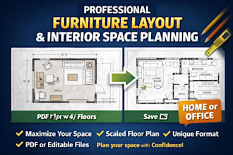 create professional furniture layout and interior space plan