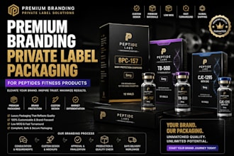 create premium branding private label packaging for peptides fitness products