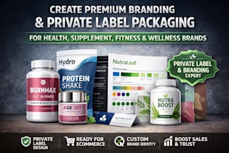create premium branding, private label, packaging for peptide, fitness products