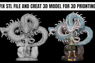 do stl file repair, modify, edit, create, fix stl file and 3d model repair