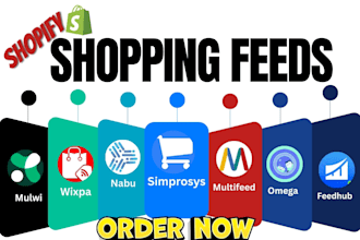 setup shopify shopping feeds simprosys multifeed mulwi omega feedhub wixpa nabu