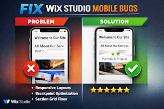 fix wix website mobile bugs issues, design redesign optimize your website