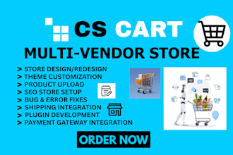 setup cs cart multi vendor website SEO ecommerce store fix bugs technical error