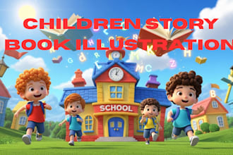 children story book illustration children story children story book illustration