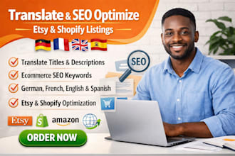 etsy  shopify listing translation with SEO optimization