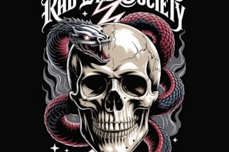 design a striking skull logo for your t shirt or brand