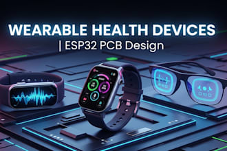 design wearable health devices, smart watch, fitness band, esp32 pcb