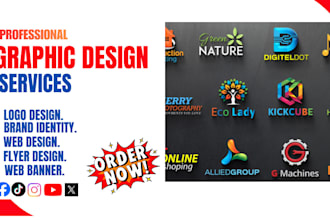design modern logo, for business, brand identity and branding kit
