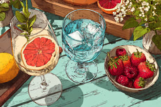 draw food or drink in my illustration style