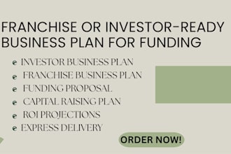 prepare an investor ready business plan and financial plan for your startup