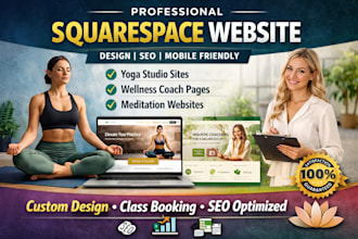 build modern squarespace yoga studio wellness coach meditation website redesign
