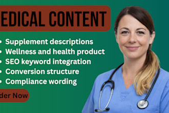 write SEO supplement and health product descriptions that convert