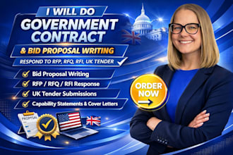 do government contract bid proposal writing, respond to rfp, rfq, rfi, uk tender