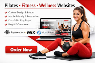 squarespace pilates fitness coach workout studio holistic wellness gym website