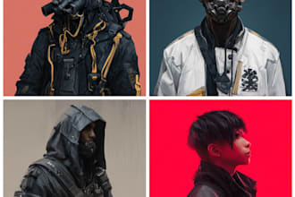 illustrate you as a cyberpunk style character