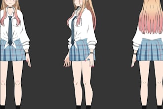 custom 3d VR chat avatar, vtube model, vrchat avatar