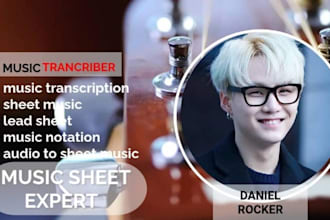 create professional sheet music lead sheet transcription from any audio track