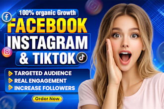 promote and grow your facebook, instagram or tiktok for page