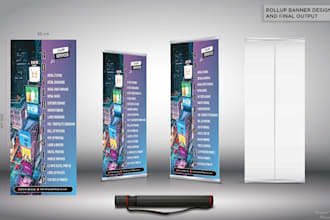 do design roll up banner, standee and exhibition banner