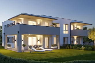 design exterior render 3d architecture rendering of house, warehouse, commercial