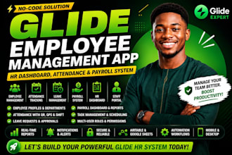 build glide employee management app HR dashboard attendance payroll system
