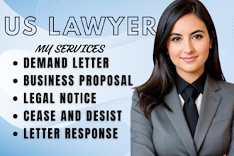 draft a demand letter or cease and desist letter as a US lawyer