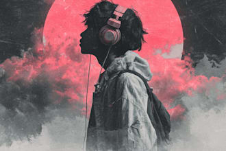 make a anime style album cover music cover