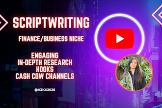 write high retention youtube scripts for finance and business