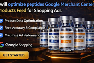 optimize peptides google merchant center products feed for shopping ads