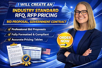 create an industry standard rfq, rfp pricing, bid proposal, government contract